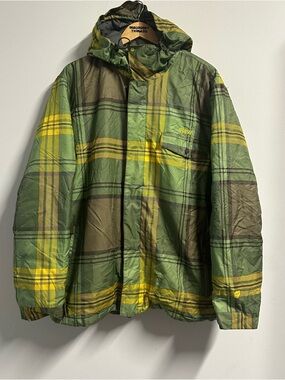 Orage Ski Snowboard Jacket Insulated Green Yellow Plaid Mens size XL